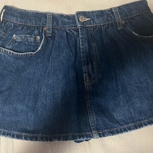 We The Free Blue Denim Skirt